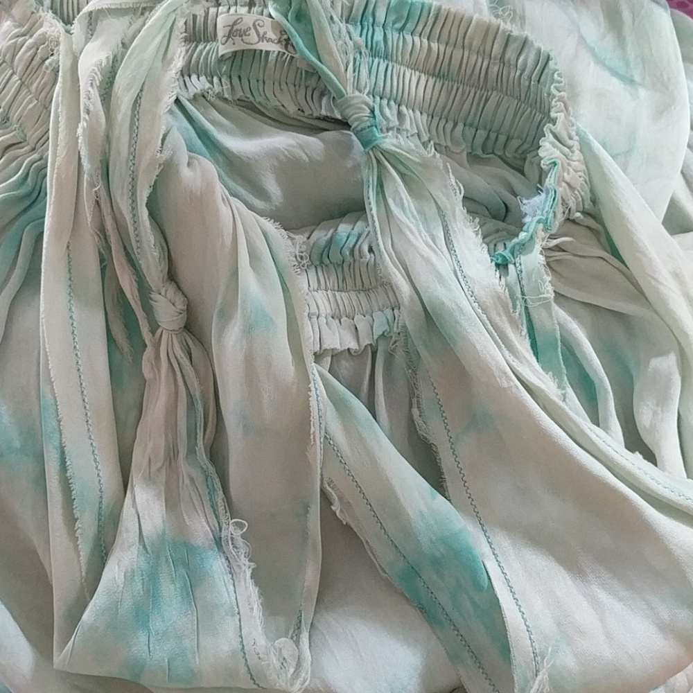 LoveShackFancy silk LOVE tye dye maxi dress xs - Picture 5 of 6